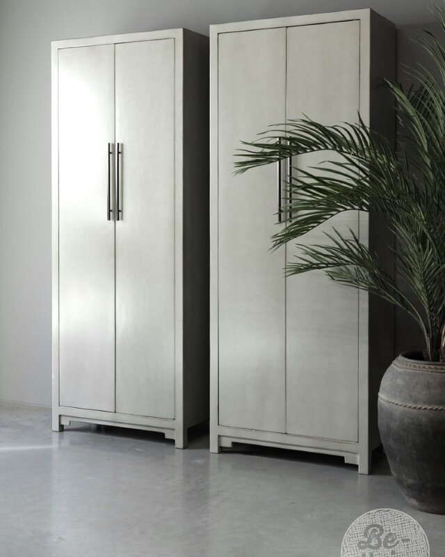 Be-Uniq 2-Deurs Kast Fancy | Licht Grijs | H225xB85xD43 cm
