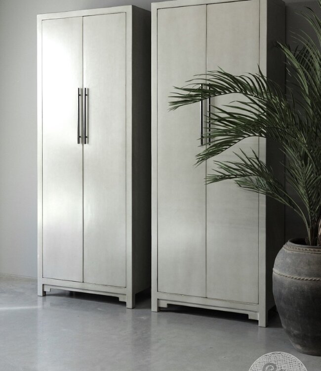 Be-Uniq 2-Deurs Kast Fancy | Licht Grijs | H225xB85xD43 cm