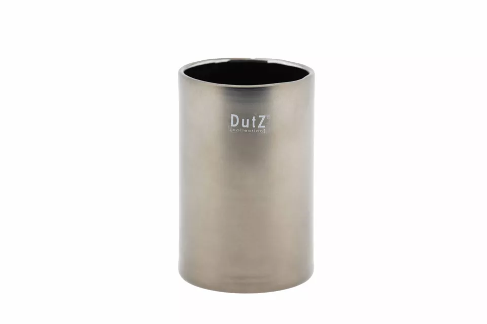 DutZ Vaas Cilinder | Mat Zilver | H15 x D10 cm