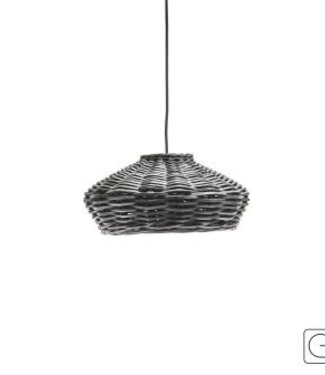 Gommaire Hanglamp Henry | Zwart | Rotan | H20 x Ø38 cm