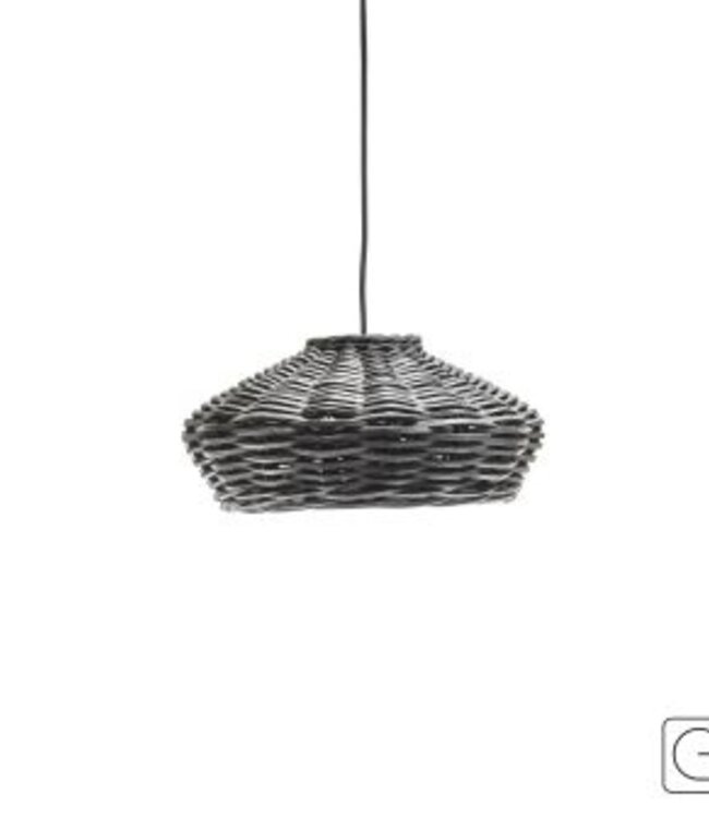 Gommaire Hanglamp Henry | Zwart | Rotan | H20 x Ø38 cm