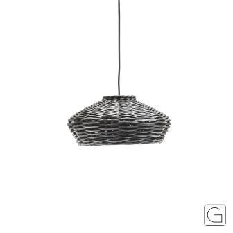 Gommaire Hanglamp Henry | Zwart | Rotan | H20 x Ø38 cm