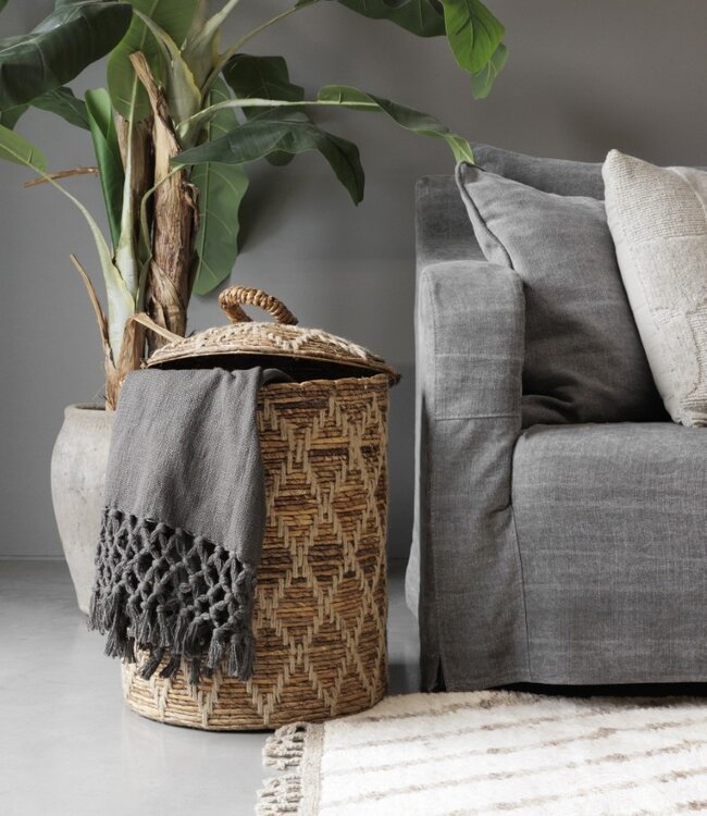 Be-Uniq Set Van 3 Manden Met Deksel | Bananenblad