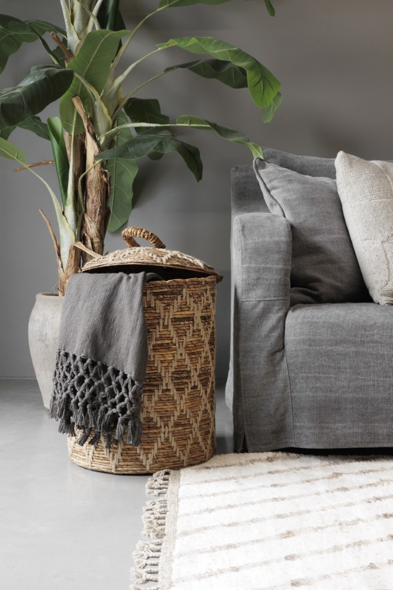 Be-Uniq Set Van 3 Manden Met Deksel | Bananenblad