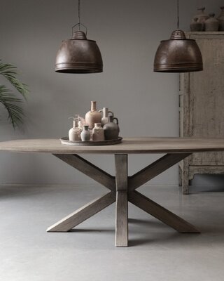 Be-Uniq Eettafel Ovaal | Patine | H78 x B220 x D110 cm