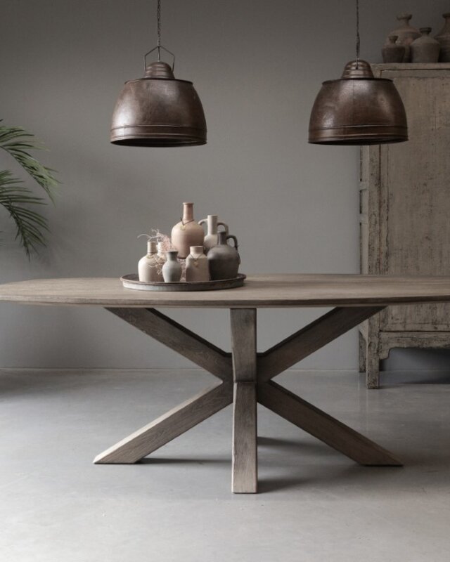 Be-Uniq Eettafel Ovaal | Patine | H78 x B220 x D110 cm