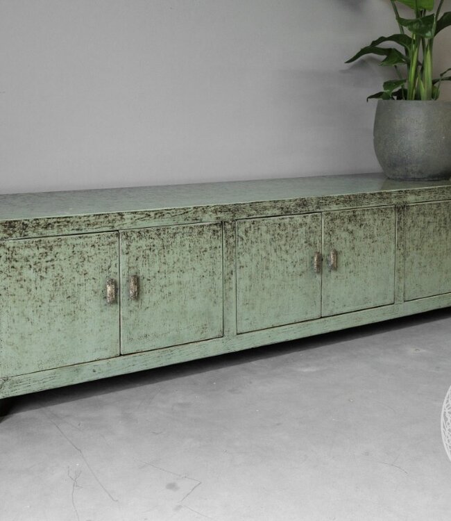 Be-Uniq Tv Dressoir Oud Hout | Antiek Groen | H50 x B200 x D45 cm