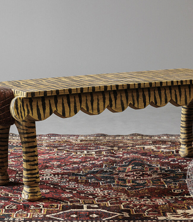 Be-Uniq Bankje Tijger | India | H38 x B125 x D30 cm