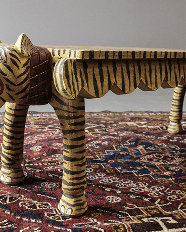 Be-Uniq Bankje Tijger | India | H38 x B125 x D30 cm
