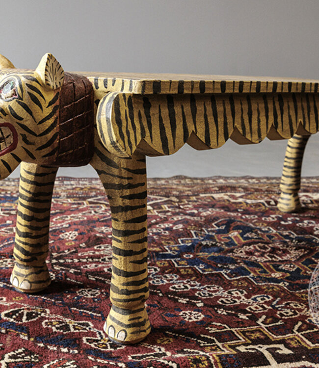 Be-Uniq Bankje Tijger | India | H38 x B125 x D30 cm