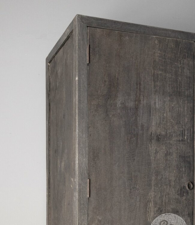 Be-Uniq Hoge Kast Met Onderplank | Provence | H210 x B95 x D45 cm