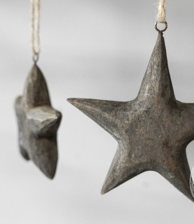 Be-Uniq Kerstornament | Houten Ster | Set van 10 | Medium