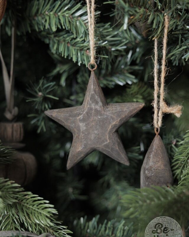 Be-Uniq Kerstornament | Houten Ster | Set van 10 | Large