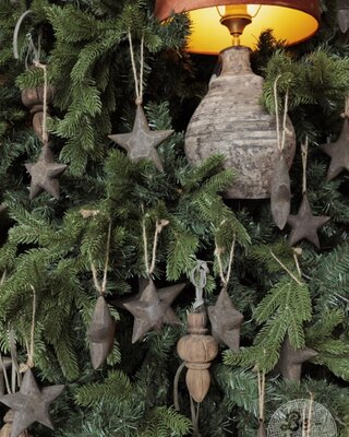 Be-Uniq Kerstornament | Houten Ster | Set van 10 | Large