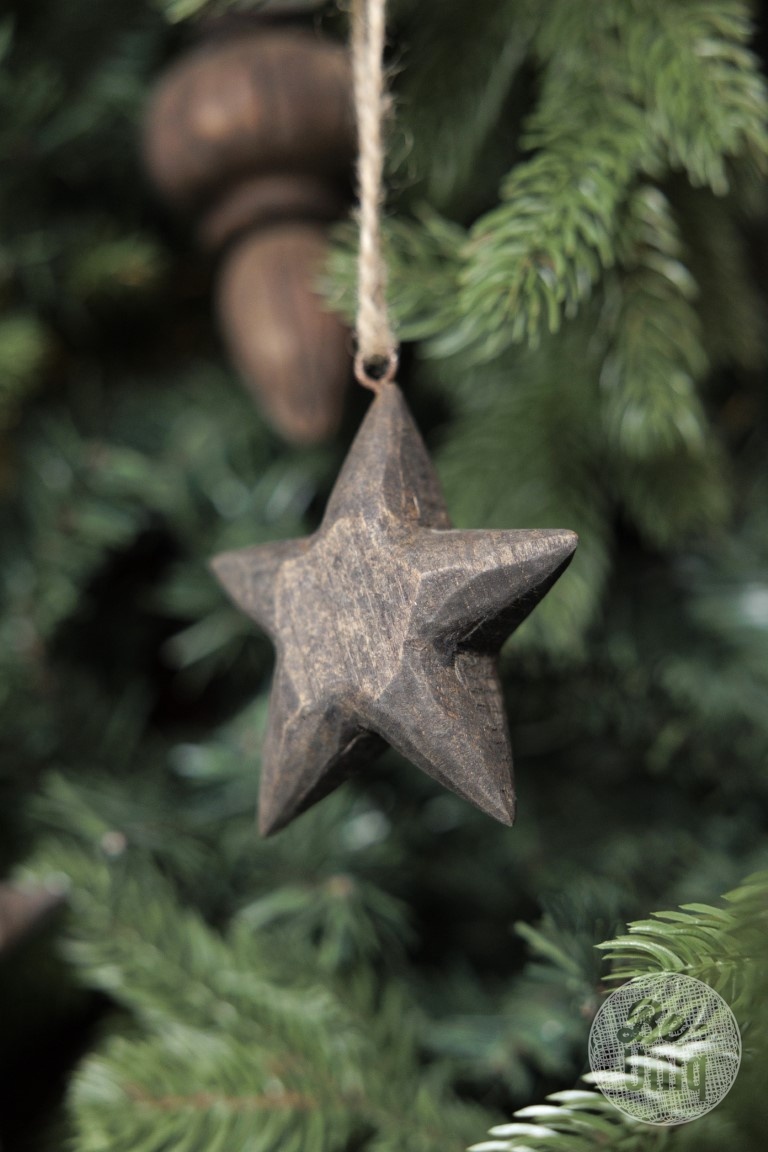 Be-Uniq Kerstornament | Houten Ster | Set van 10 | Large