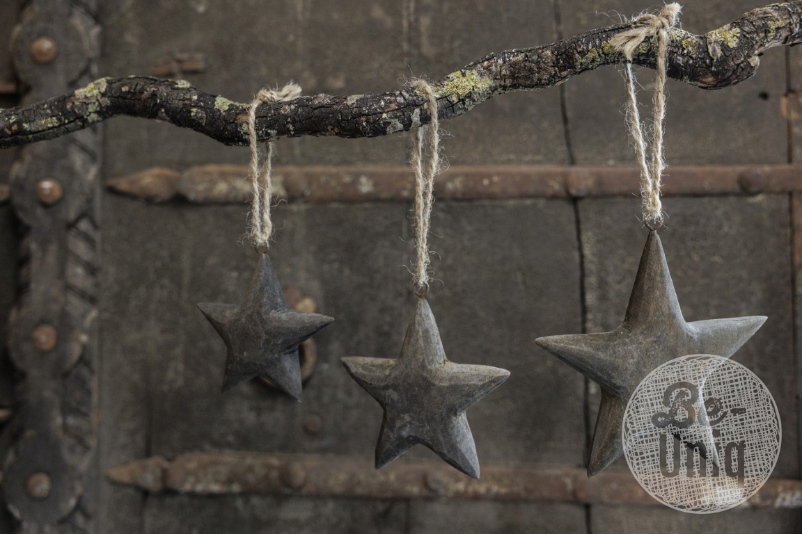 Be-Uniq Kerstornament | Houten Ster | Set van 10 | Large