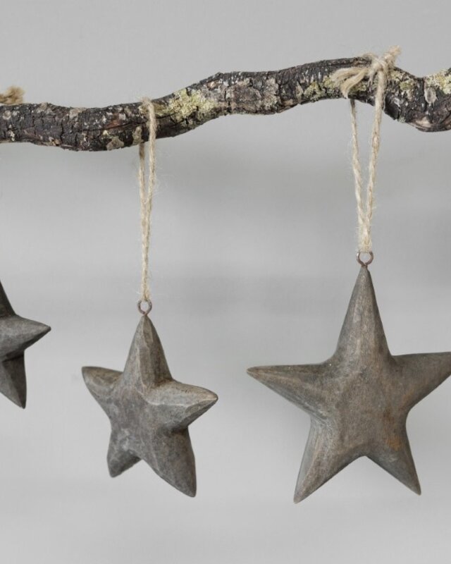 Be-Uniq Kerstornament | Houten Ster | Set van 10 | Large