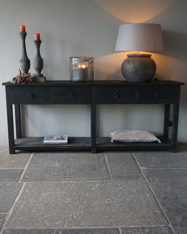 Rene Houtman Zwart Dressoir | Oud Hout | H90 x B220 x D45 cm
