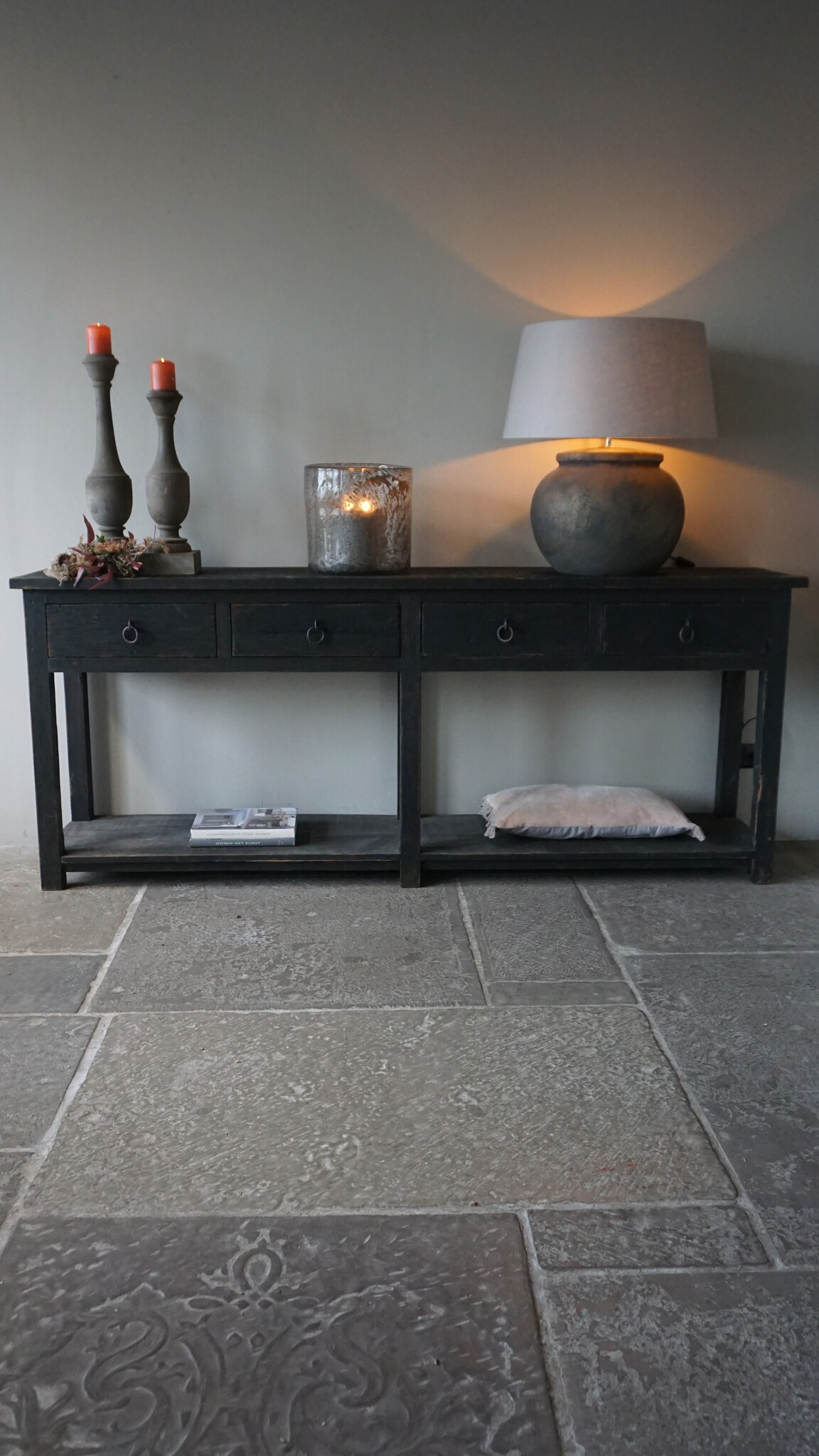 Rene Houtman Zwart Dressoir | Oud Hout | H90 x B220 x D45 cm