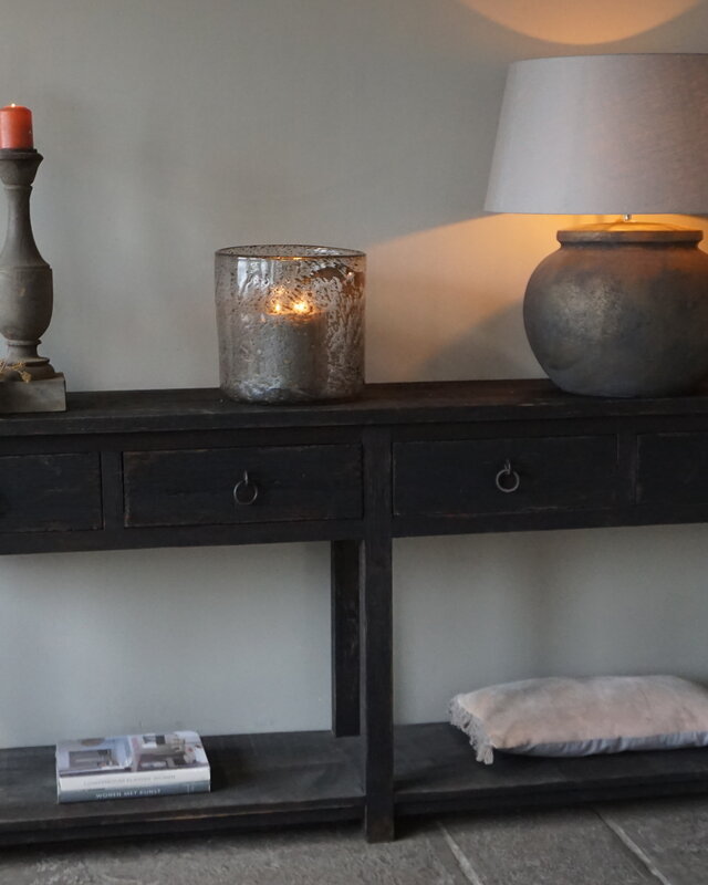 Rene Houtman Zwart Dressoir | Oud Hout | H90 x B220 x D45 cm