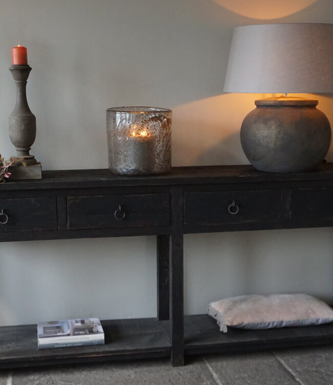 Rene Houtman Zwart Dressoir | Oud Hout | H90 x B220 x D45 cm