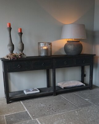 Rene Houtman Zwart Dressoir | Oud Hout | H90 x B220 x D45 cm