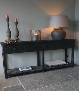 Rene Houtman Zwart Dressoir | Oud Hout | H90 x B220 x D45 cm