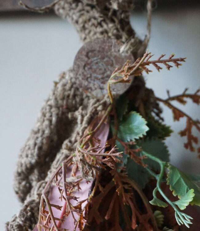 Rene Houtman Kunst Toef Met Shabby Doek | Donker | L30 cm