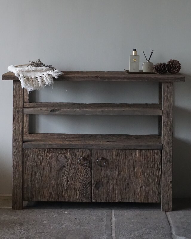 Rene Houtman Sidetable | Geborsteld Oud Eiken | H85 x B100 x D40 cm
