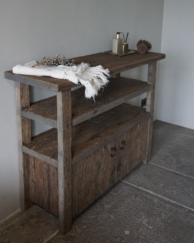 Rene Houtman Sidetable | Geborsteld Oud Eiken | H85 x B100 x D40 cm