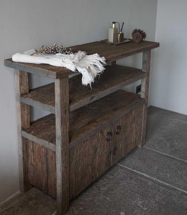 Rene Houtman Sidetable | Geborsteld Oud Eiken | H85 x B100 x D40 cm