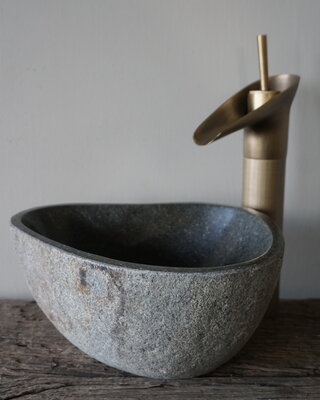 Rene Houtman Kleine Stenen Waskom + Spoelgat | H13 x B27 x D22 cm