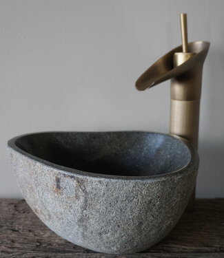 Rene Houtman Kleine Stenen Waskom + Spoelgat | H13 x B27 x D22 cm