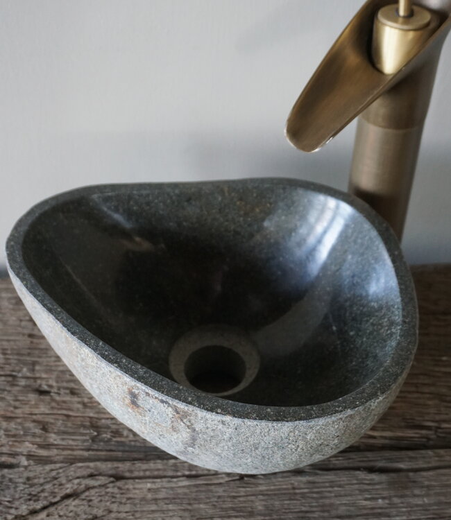 Rene Houtman Kleine Stenen Waskom + Spoelgat | H13 x B27 x D22 cm