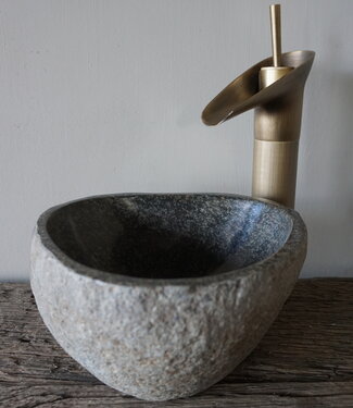 Rene Houtman Kleine Stenen Waskom + Spoelgat | H13 x B24 x D21 cm