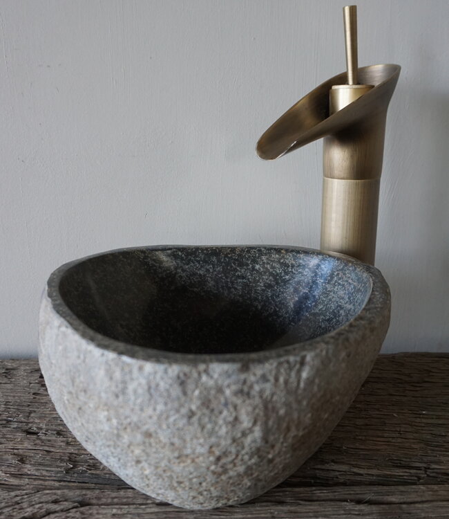 Rene Houtman Kleine Stenen Waskom + Spoelgat | H13 x B24 x D21 cm