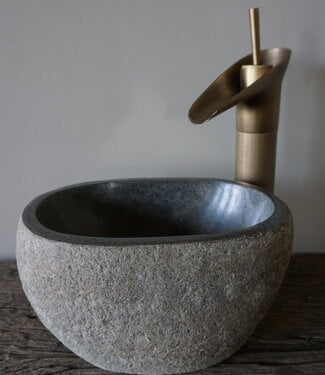 Rene Houtman Kleine Stenen Waskom + Spoelgat | H14 x B27 x D19 cm