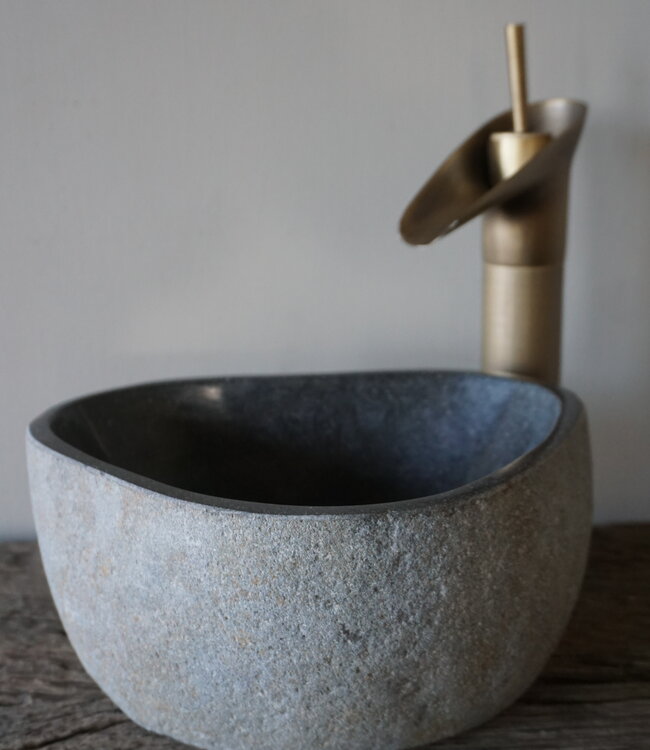 Rene Houtman Kleine Stenen Waskom + Spoelgat | H14 x B28 x D22 cm