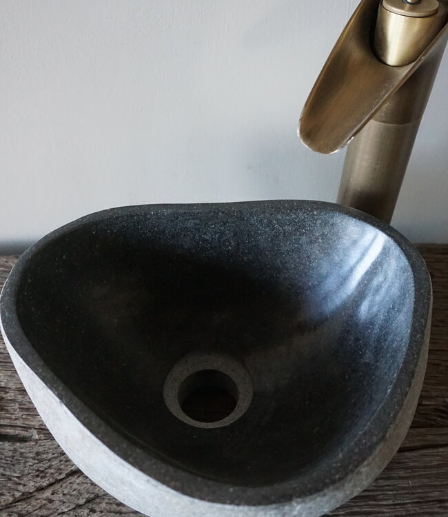 Rene Houtman Kleine Stenen Waskom + Spoelgat | H14 x B28 x D22 cm