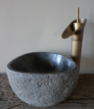 Rene Houtman Kleine Stenen Waskom + Spoelgat | H13 x B24 x D24 cm