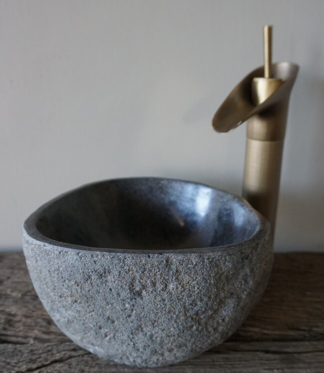 Rene Houtman Kleine Stenen Waskom + Spoelgat | H13 x B24 x D24 cm