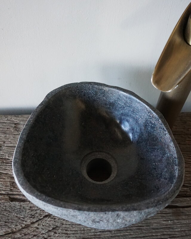 Rene Houtman Kleine Stenen Waskom + Spoelgat | H13 x B24 x D24 cm