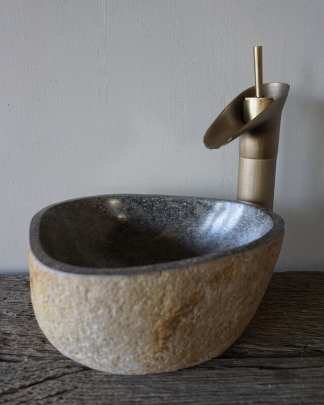 Rene Houtman Kleine Stenen Waskom + Spoelgat | H13 x B28 x D23 cm
