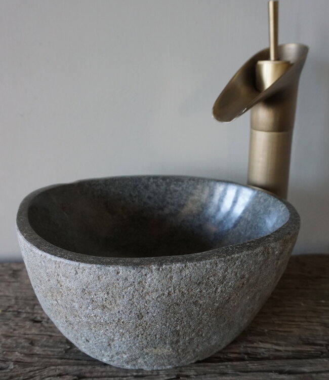 Rene Houtman Kleine Stenen Waskom + Spoelgat | H13 x B27 x D21 cm