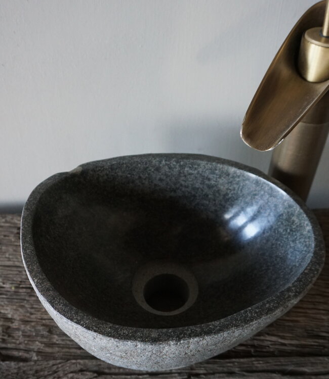 Rene Houtman Kleine Stenen Waskom + Spoelgat | H13 x B27 x D21 cm