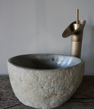 Rene Houtman Kleine Stenen Waskom + Spoelgat | H14 x B27 x D22 cm