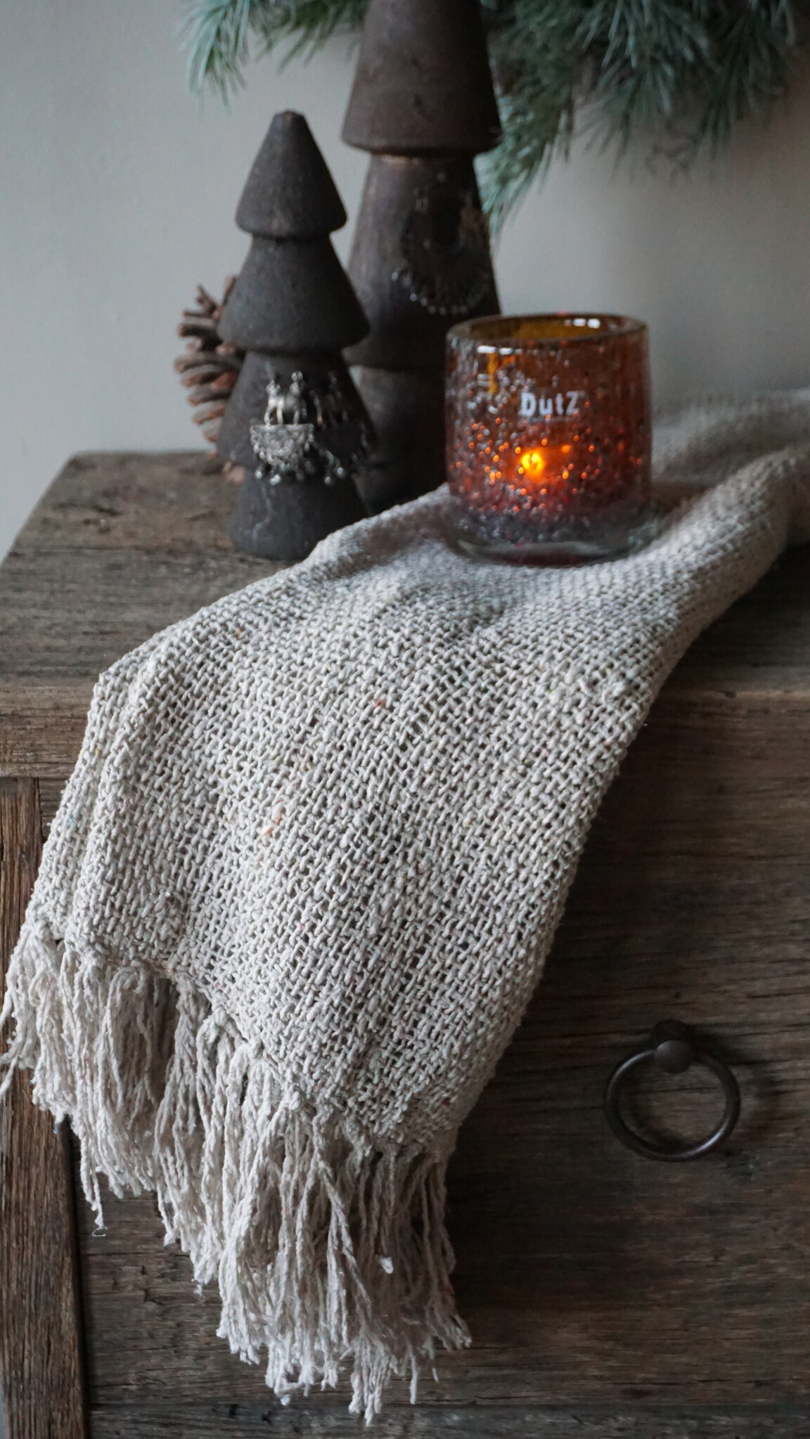 Rene Houtman Landelijke Shabby Doek | Taupe | L150 x B60 cm
