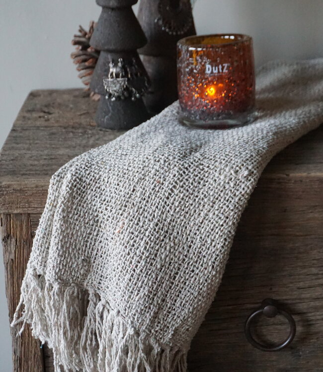 Rene Houtman Landelijke Shabby Doek | Taupe | L150 x B60 cm