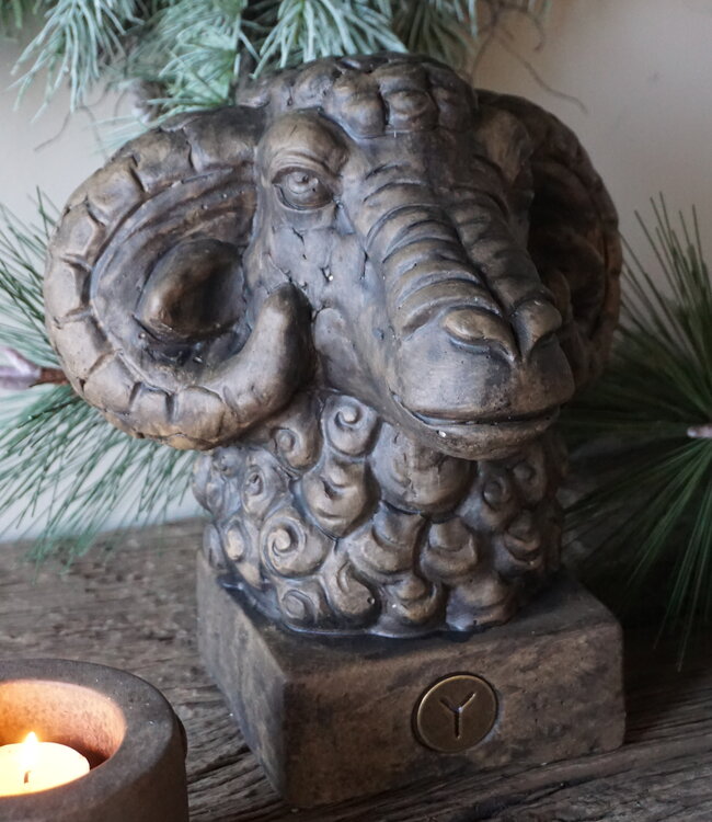 Brynxz Standbeeld Ram | Majestic Brown | 24x19x26 cm