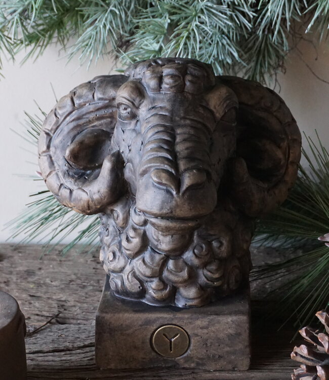 Brynxz Standbeeld Ram | Majestic Brown | 24x19x26 cm